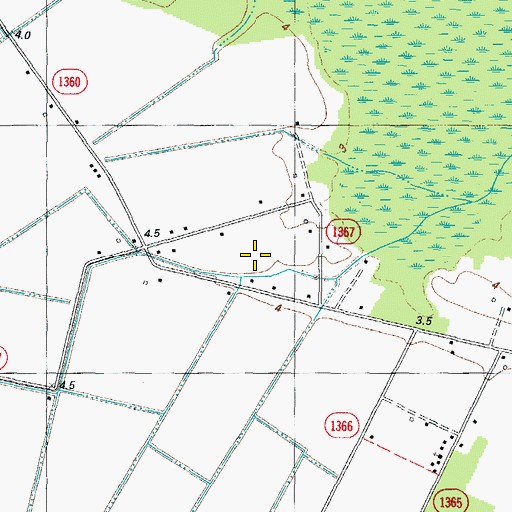 Topographic Map of Tadmore, NC
