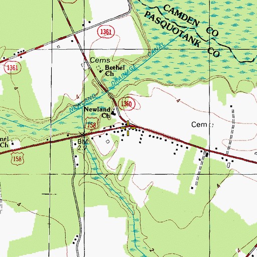 Topographic Map of Jackson Corner, NC