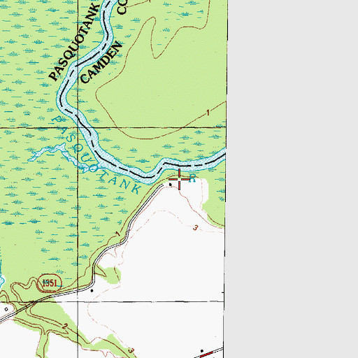 Topographic Map of Possum Quarter Landing, NC