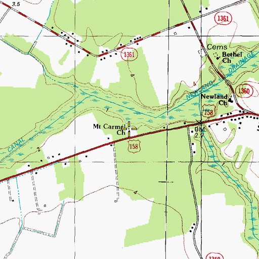 Topographic Map of Mount Carmel Church, NC
