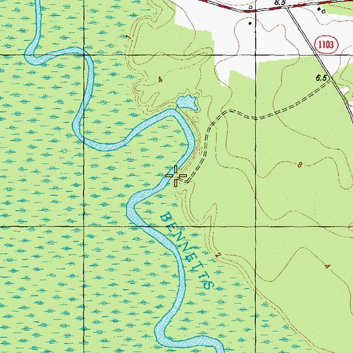 Topographic Map of Roberts Landing, NC