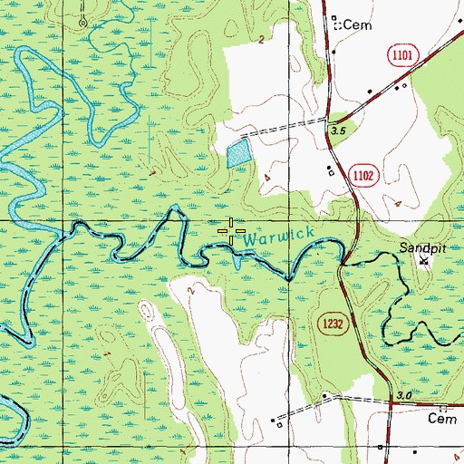 Topographic Map of Oldtown Landing, NC
