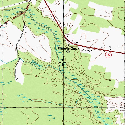 Topographic Map of Taylor Millpond, NC