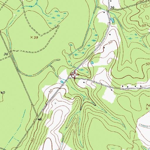Topographic Map of Sandy Hill School, NC