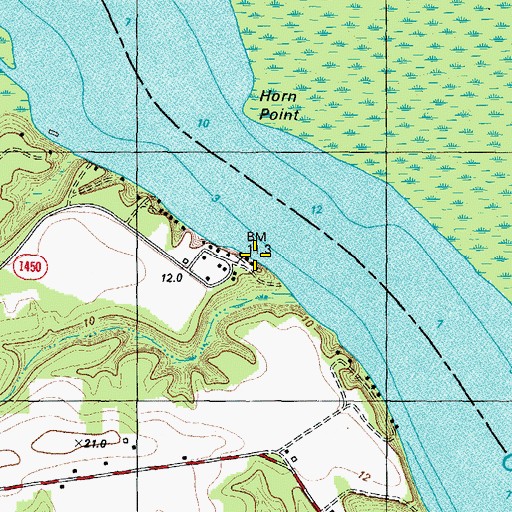 Topographic Map of Mount Pleasant Wharf (historical), NC