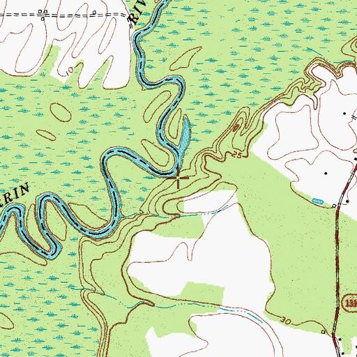Topographic Map of Skinners Bridge Landing (historical), NC