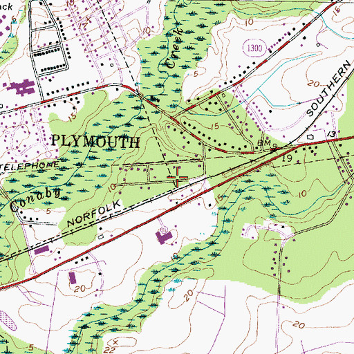 Topographic Map of Fourth Street Elementary School, NC