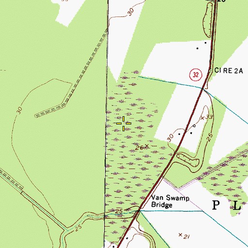 Topographic Map of Flat Swamp, NC