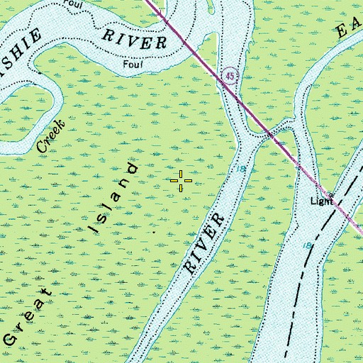 Topographic Map of Purchase Islands, NC