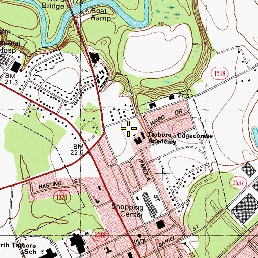 Topographic Map of Pine Ridge, NC