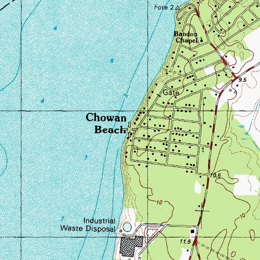 Topographic Map of Chowan Beach, NC