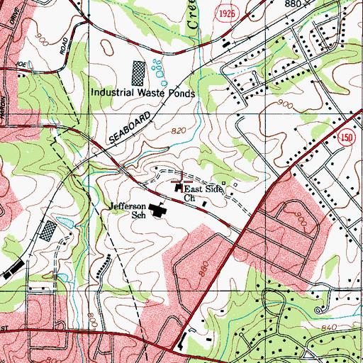 Topographic Map of East Side Church, NC