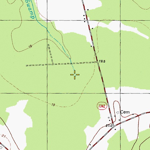 Topographic Map of Barbeque Swamp, NC
