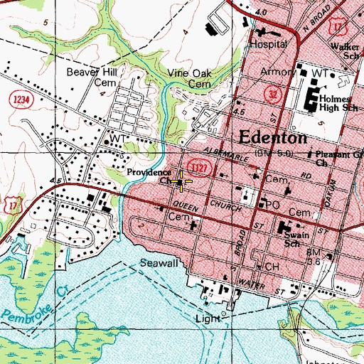 Topographic Map of Providence Church, NC