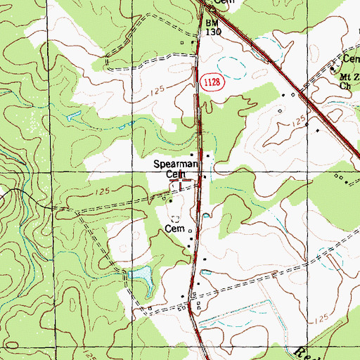 Topographic Map of Spearman Cemetery, NC