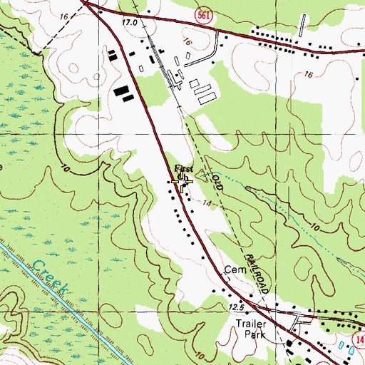 Topographic Map of First Church, NC