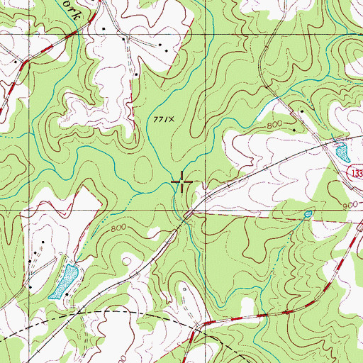 Topographic Map of Mayne Creek, NC