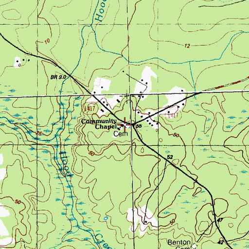 Topographic Map of Community Chapel, NC