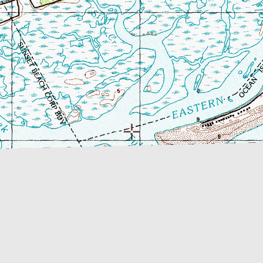 Topographic Map of Tubbs Inlet, NC