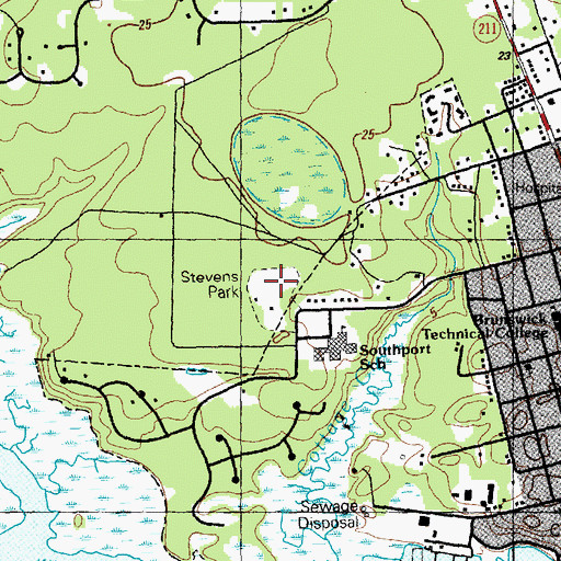 Topographic Map of Stevens Park, NC