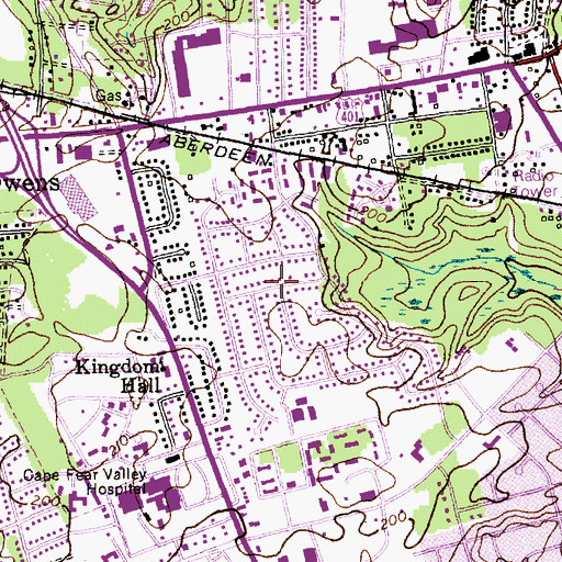 Topographic Map of Glendale Acres, NC