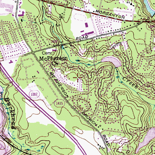 Topographic Map of Stradford Hills, NC