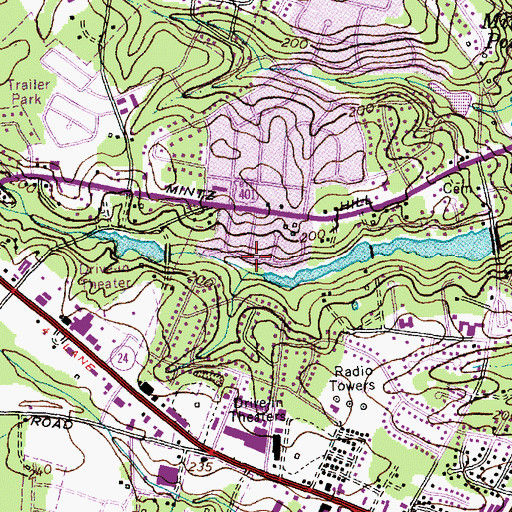 Topographic Map of Woodfield, NC