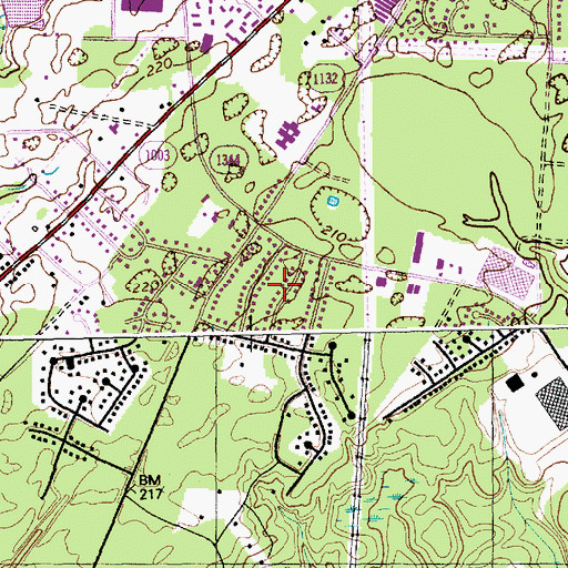 Topographic Map of Westchester, NC