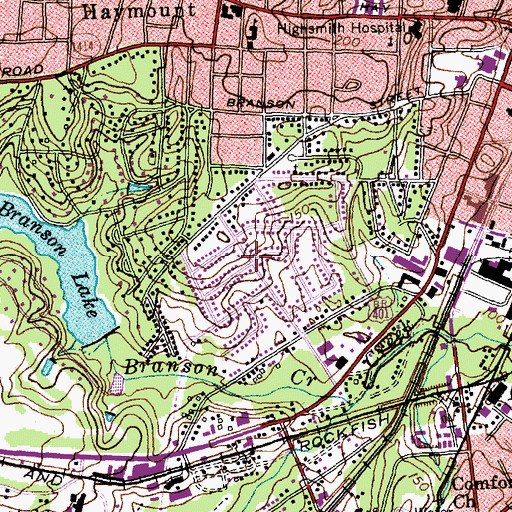 Topographic Map of Savoy Heights, NC