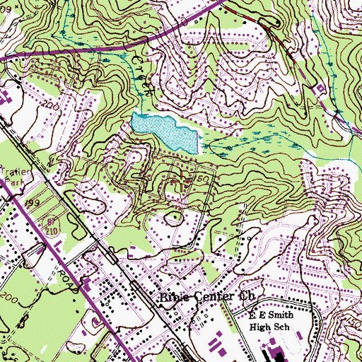 Topographic Map of Eccles Park, NC