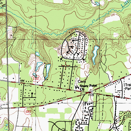 Topographic Map of Stoney Point, NC