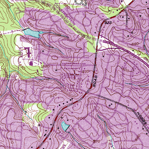 Topographic Map of Westridge Heights, NC