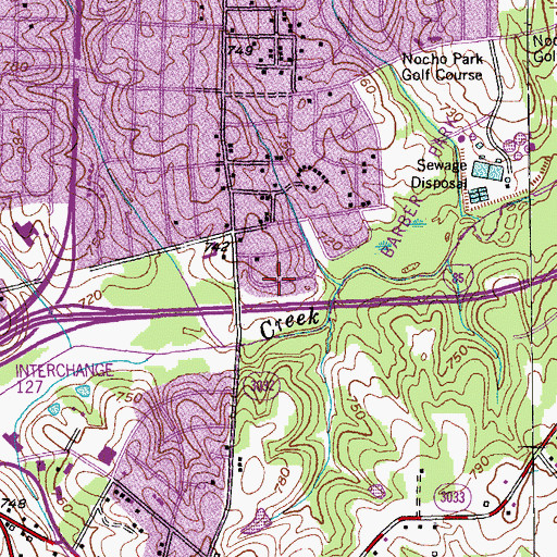 Topographic Map of Bluford Heights, NC