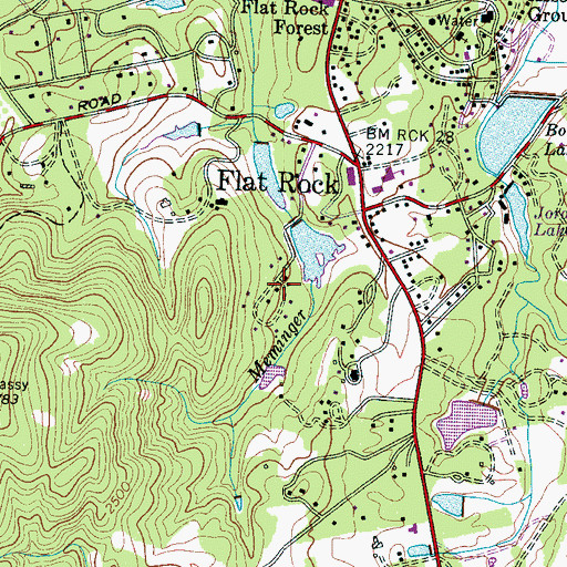 Topographic Map of Ravenwood, NC