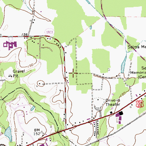 Topographic Map of Eden Woods, NC