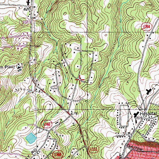 Topographic Map of Fairfield Park, NC
