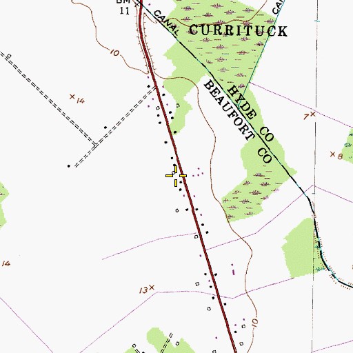 Topographic Map of Morrisons Store, NC