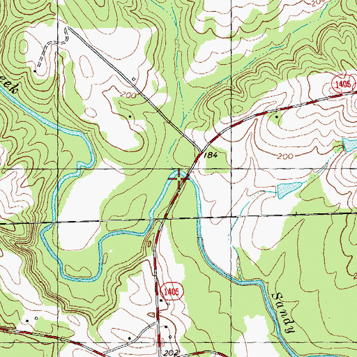 Topographic Map of Shelley Branch, NC