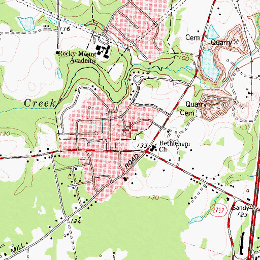 Topographic Map of Farmington, NC