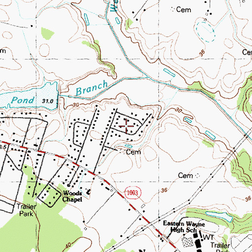 Topographic Map of Vinson Manor, NC
