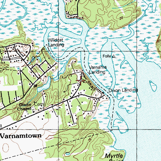 Topographic Map of Varnum, NC
