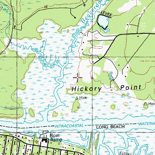 Topographic Map of Hickory Point, NC
