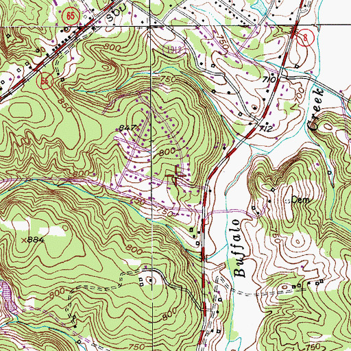 Topographic Map of Chestnut Trails, NC