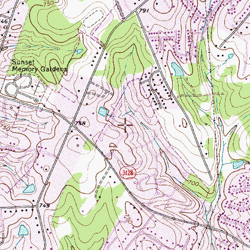 Topographic Map of Danbrooke Park, NC