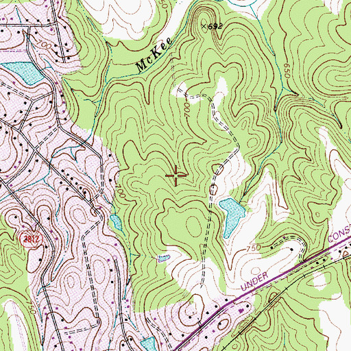 Topographic Map of Cedar Brook, NC