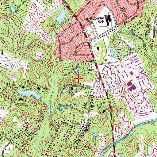 Topographic Map of Providence Woods, NC