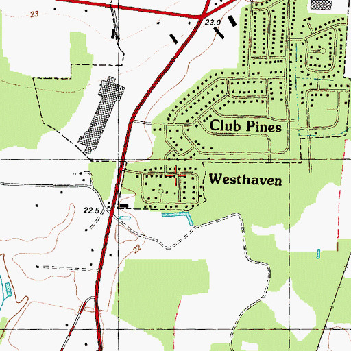 Topographic Map of Westhaven, NC