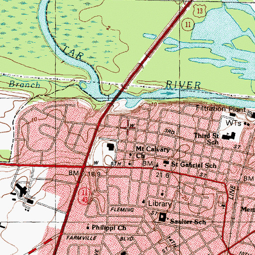 Topographic Map of Riverdale, NC