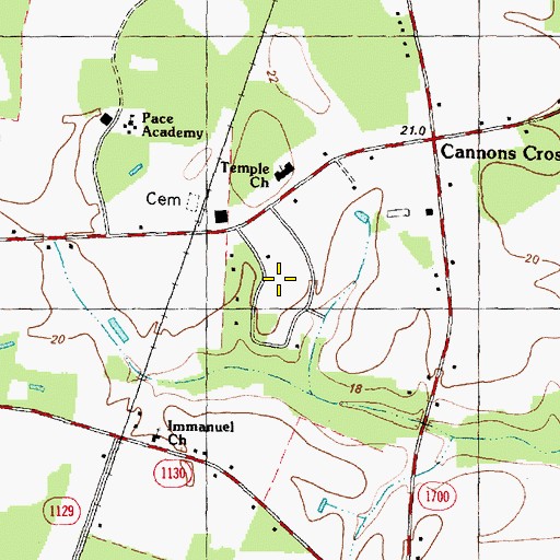 Topographic Map of Baywood, NC