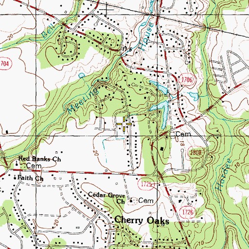 Topographic Map of Camelot, NC